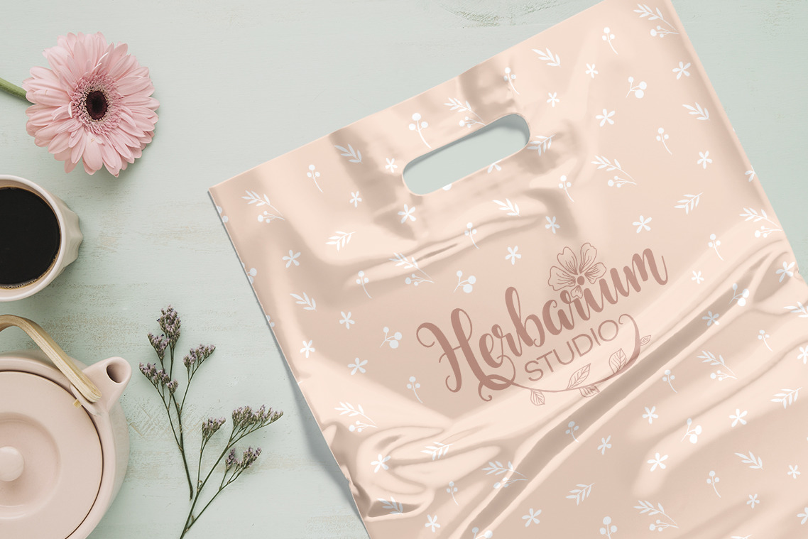 Die-cut Plastic Bag Mockup