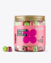 Plastic Jar with Gummies Mockup