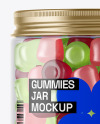 Plastic Jar with Gummies Mockup