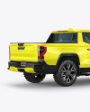 Electric Pickup Truck Mockup - Back Half Side View