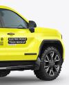 Electric Pickup Truck Mockup - Back Half Side View