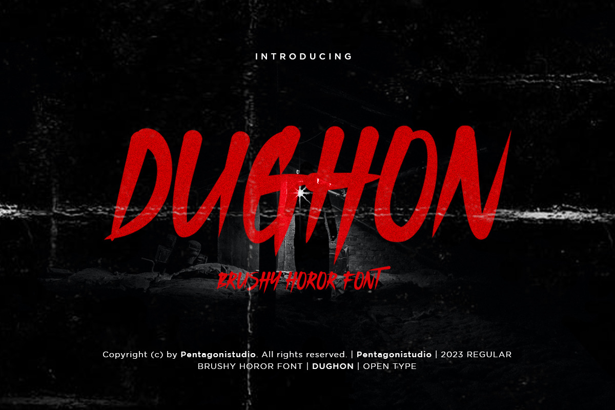 Dughon | Halloween Brush Font