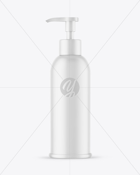 Matte Cosmetic Bottle With Pump Mockup