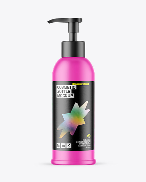 Matte Cosmetic Bottle With Pump Mockup Matte Cosmetic Bottle With Pump Mockup