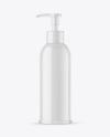 Glossy Cosmetic Bottle With Pump Mockup Glossy Cosmetic Bottle With Pump Mockup