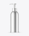 Matte Metallic Cosmetic Bottle With Pump Mockup