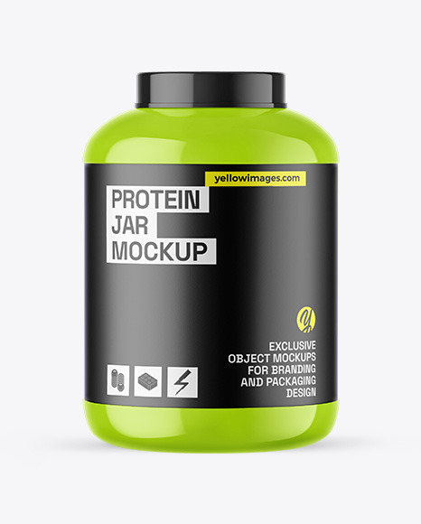 Glossy Protein Jar Mockup - Printful mockup
