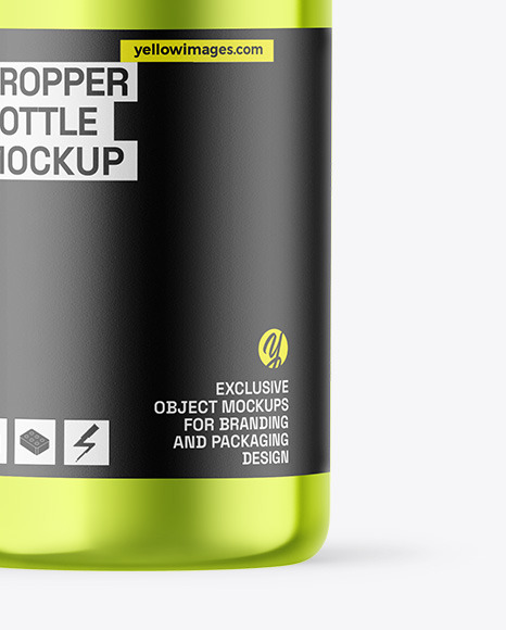 Metallic Dropper Bottle Mockup Metallic Dropper Bottle Mockup