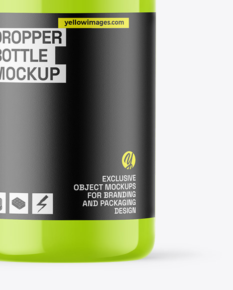 Glossy Dropper Bottle Mockup