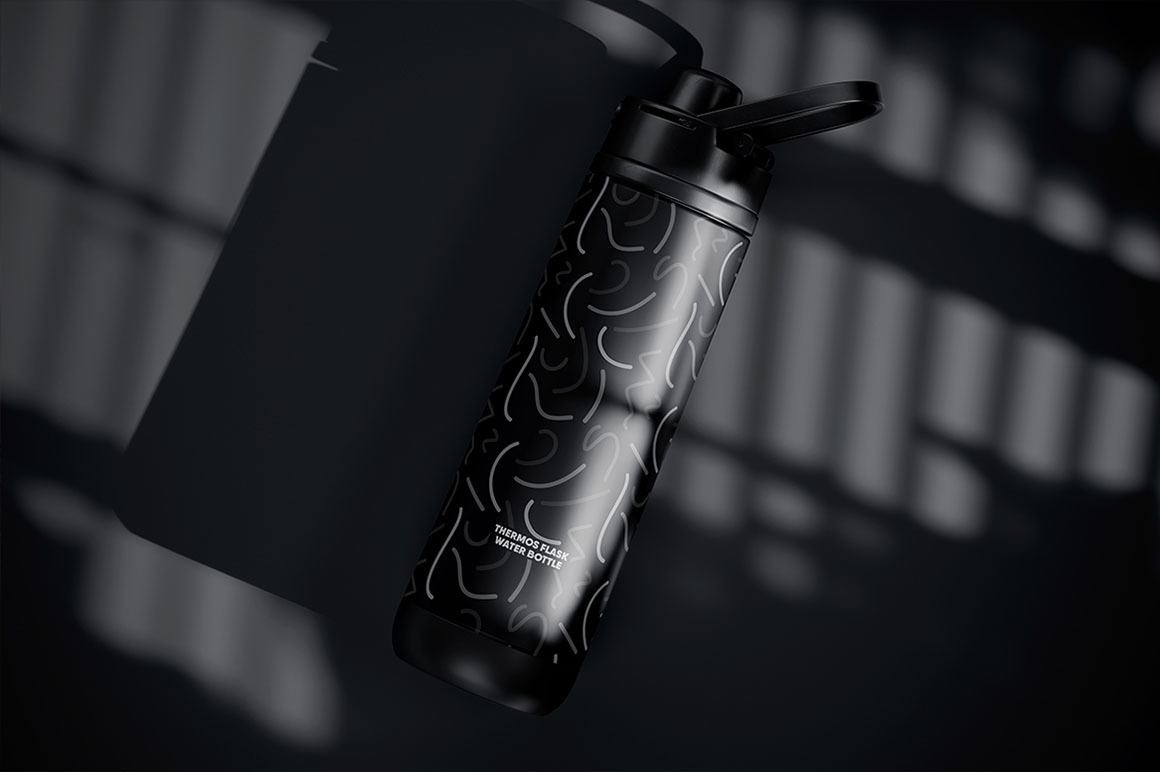 Thermos Flask Water Bottle Mockup Thermos Flask Water Bottle Mockup