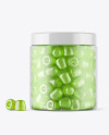 Frosted Plastic Jar with Gummies Mockup