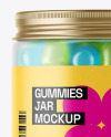 Frosted Plastic Jar with Gummies Mockup