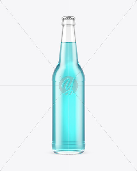 Clear Glass Drink Bottle Mockup