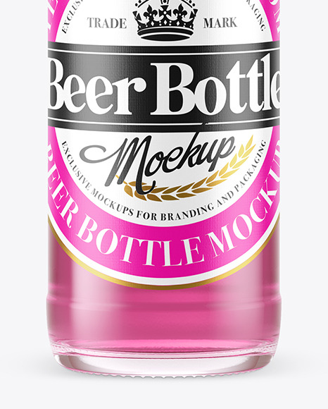 Clear Glass Drink Bottle Mockup