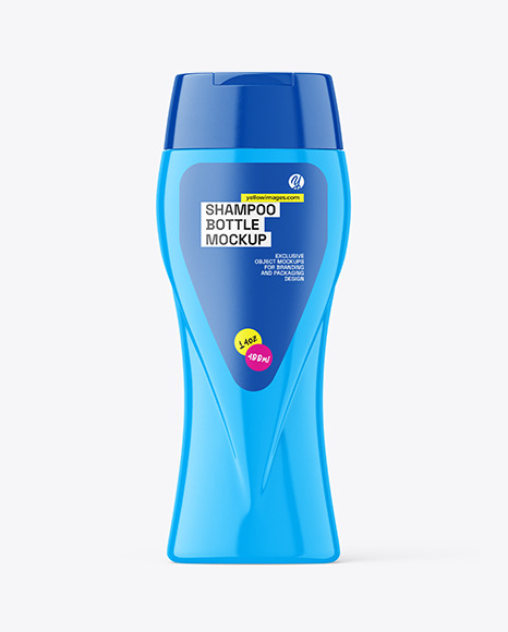 Glossy Plastic Shampoo Bottle Mockup