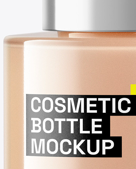 Clear Glass Cosmetic Bottle Mockup