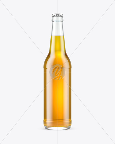 Clear Glass Beer Bottle Mockup