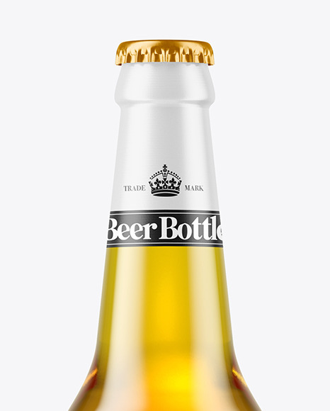 Clear Glass Beer Bottle Mockup
