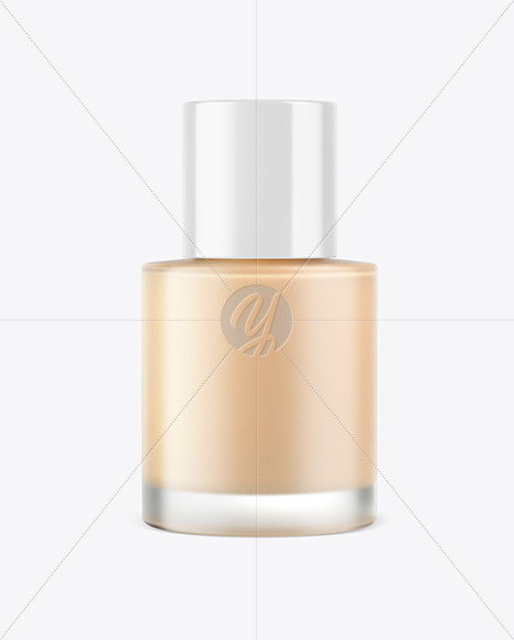 Frosted Clear Glass Cosmetic Bottle Mockup