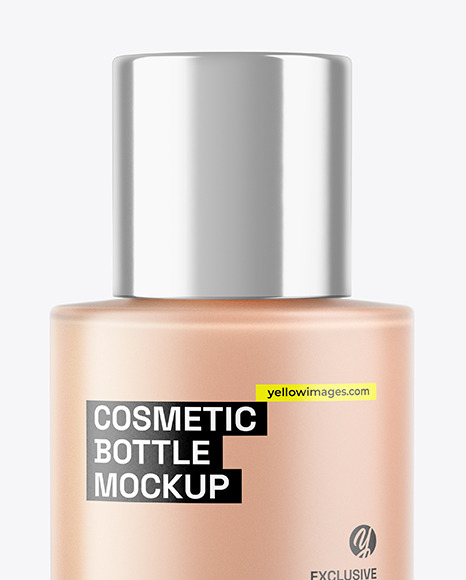 Frosted Clear Glass Cosmetic Bottle Mockup
