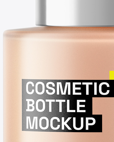 Frosted Clear Glass Cosmetic Bottle Mockup