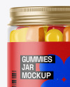 Plastic Jar with Gummies Mockup