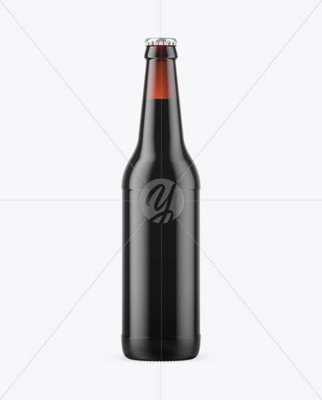 Dark Amber Beer Bottle Mockup - Free Download Images High Quality PNG