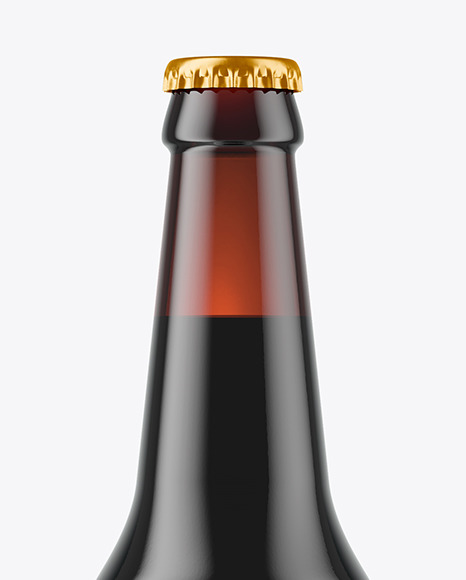 Dark Amber Beer Bottle Mockup
