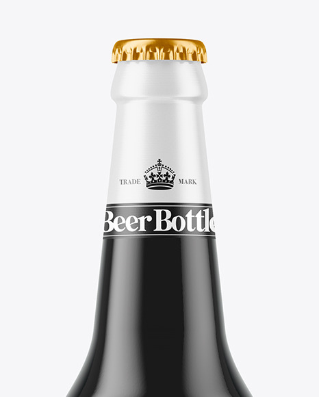 Dark Amber Beer Bottle Mockup