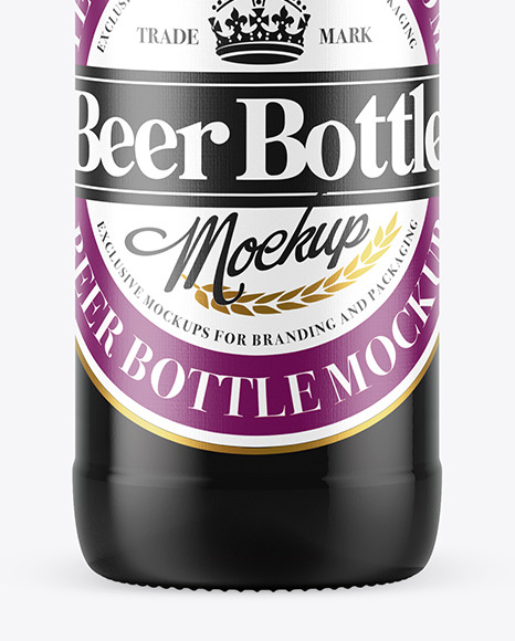 Dark Amber Beer Bottle Mockup