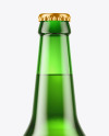 Green Glass Beer Bottle Mockup