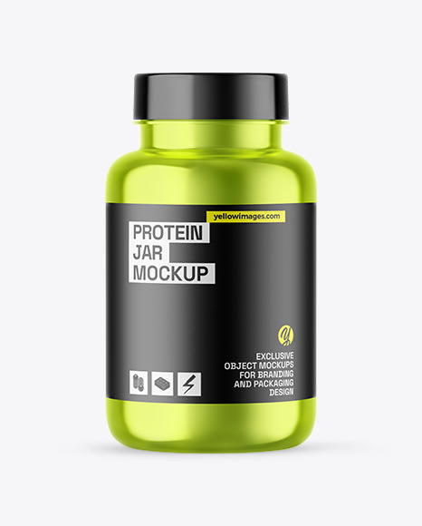 Metallic Protein Jar Mockup - Jar mockup