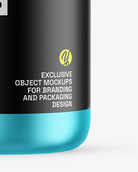 Matte Metallic Protein Jar Mockup Matte Metallic Protein Jar Mockup