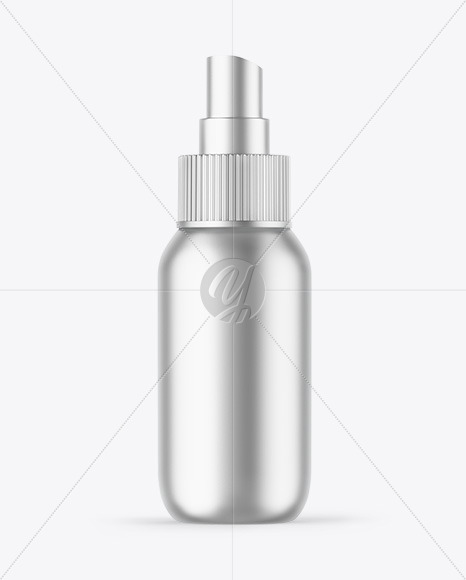 Matte Metallic Cosmetic Spray Bottle Mockup