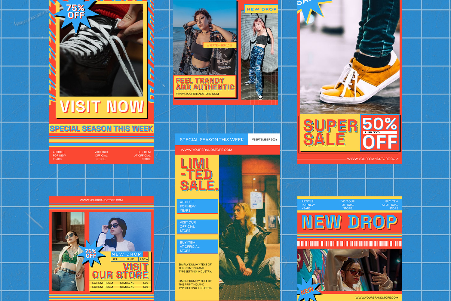 Retro 90s Instagram Template - Zenoe Retro 90s Instagram Template - Zenoe