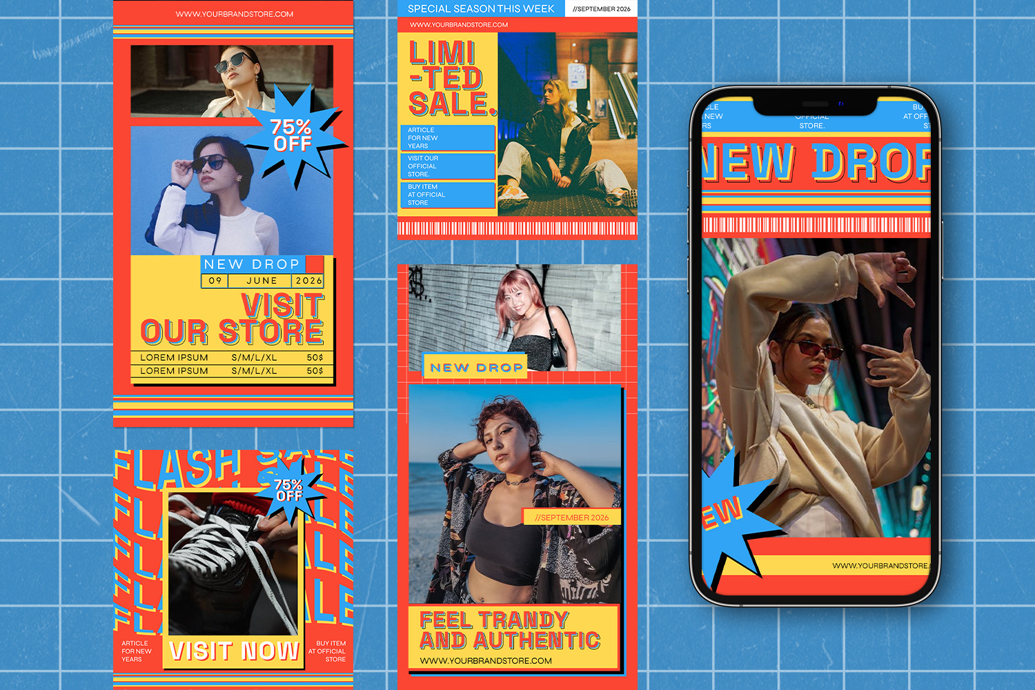 Retro 90s Instagram Template - Zenoe Retro 90s Instagram Template - Zenoe