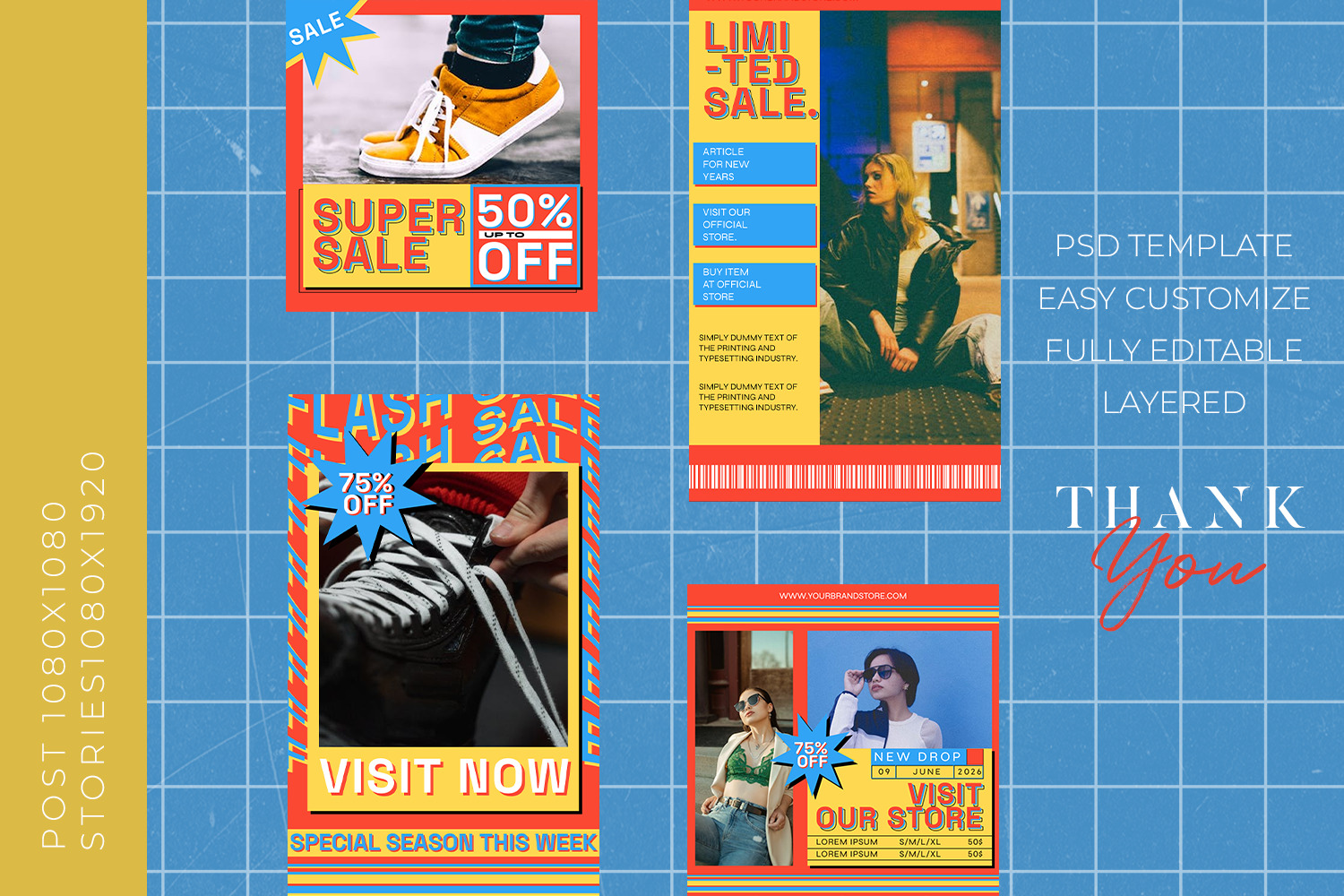 Retro 90s Instagram Template - Zenoe Retro 90s Instagram Template - Zenoe