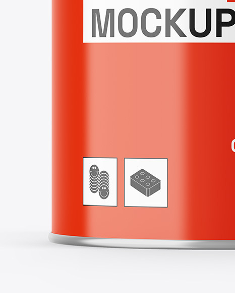 Glossy Tin Can Mockup