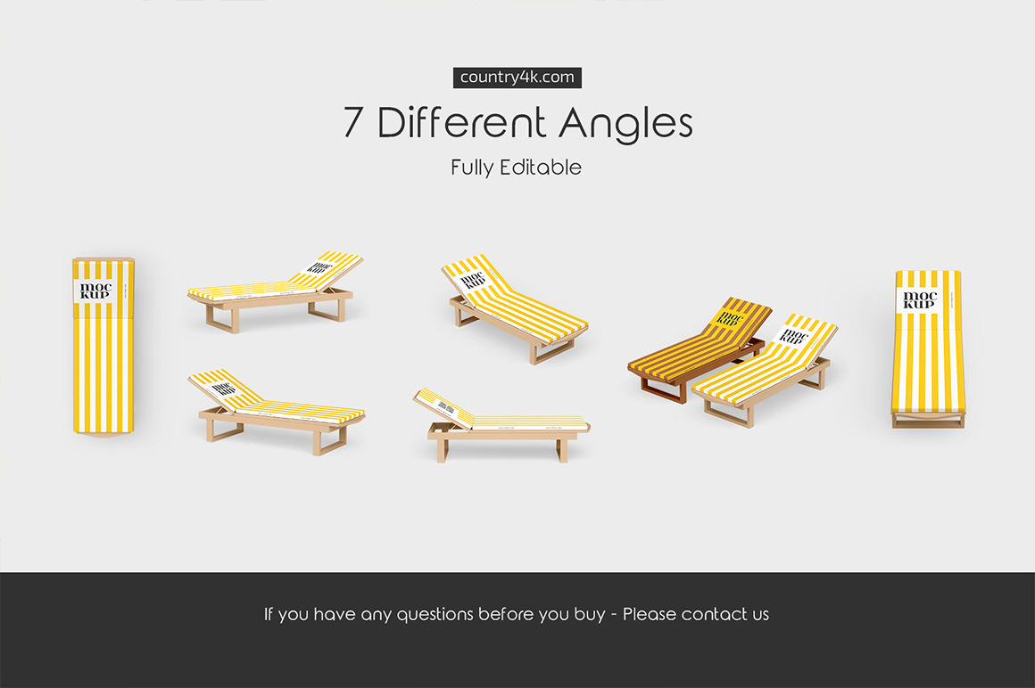 Wooden Sun Lounger Mockup Set