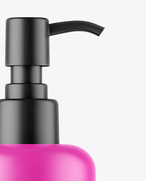 Matte Cosmetic Bottle With Pump Mockup