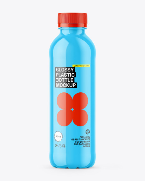 Glossy Plastic 20oz Bottle Mockup