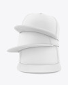 Three Snapback Caps Mockups