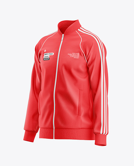 Men's Long Sleeve Track Jacket Mockup - Half Side View