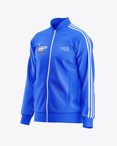 Men's Long Sleeve Track Jacket Mockup - Half Side View