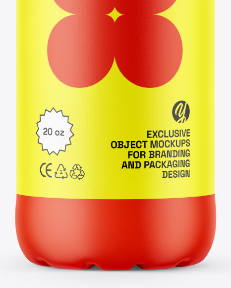 Matte Plastic 20oz Bottle Mockup Matte Plastic 20oz Bottle Mockup