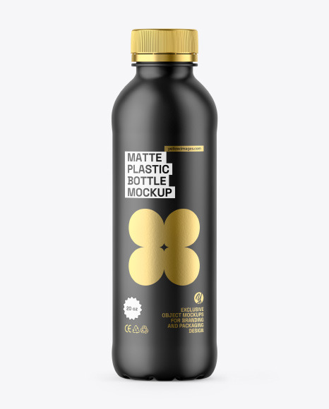 Matte Plastic 20oz Bottle Mockup Matte Plastic 20oz Bottle Mockup