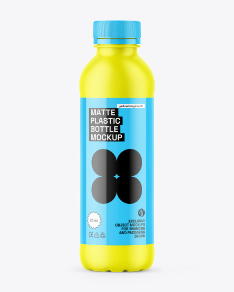 Matte Plastic 20oz Bottle Mockup Matte Plastic 20oz Bottle Mockup