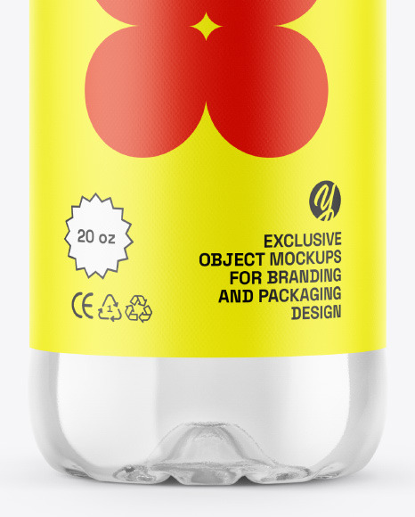 Clear Plastic 20oz Bottle Mockup