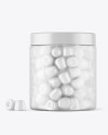 Frosted Plastic Jar with Gummies Mockup