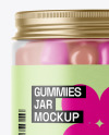 Frosted Plastic Jar with Gummies Mockup